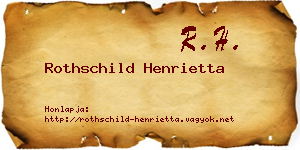 Rothschild Henrietta névjegykártya